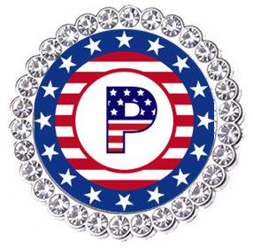 Winey Bitches Co Patriotic Monogram Tipsy Sip Magnectic Wine Charm Collection