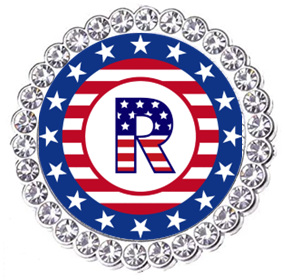 Winey Bitches Co Patriotic Monogram Tipsy Sip Magnectic Wine Charm Collection