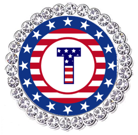 Winey Bitches Co Patriotic Monogram Tipsy Sip Magnectic Wine Charm Collection