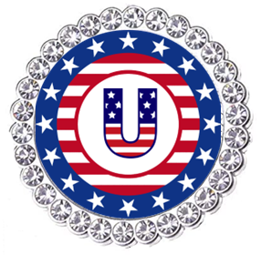 Winey Bitches Co Patriotic Monogram Tipsy Sip Magnectic Wine Charm Collection