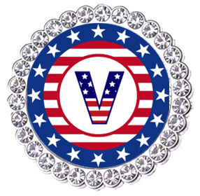 Winey Bitches Co Patriotic Monogram Tipsy Sip Magnectic Wine Charm Collection