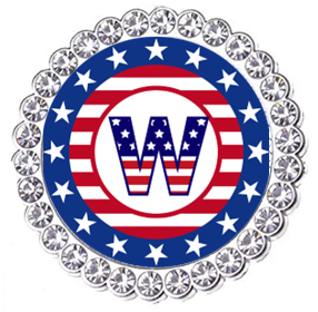 Winey Bitches Co Patriotic Monogram Tipsy Sip Magnectic Wine Charm Collection