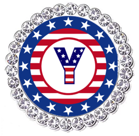 Winey Bitches Co Patriotic Monogram Tipsy Sip Magnectic Wine Charm Collection