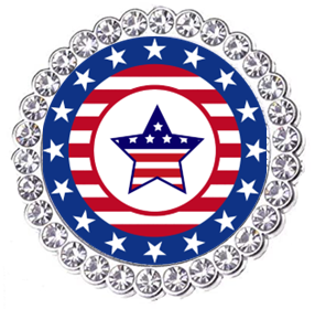 Winey Bitches Co Patriotic Monogram Tipsy Sip Magnectic Wine Charm Collection