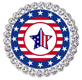 Winey Bitches Co Patriotic Monogram Tipsy Sip Magnectic Wine Charm Collection