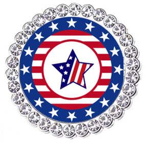 Winey Bitches Co Patriotic Monogram Tipsy Sip Magnectic Wine Charm Collection