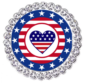 Winey Bitches Co Patriotic Monogram Tipsy Sip Magnectic Wine Charm Collection