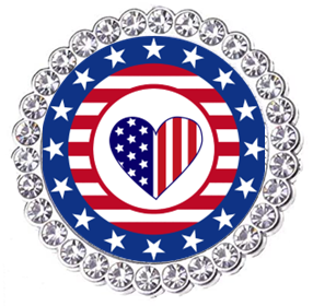 Winey Bitches Co Patriotic Monogram Tipsy Sip Magnectic Wine Charm Collection