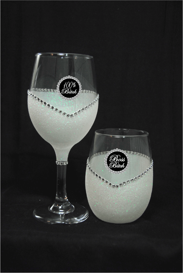 Winey Bitches Co “Funny Bitch Sayings” Tipsy Sips – Magnetic Bling for Your Wine Glass