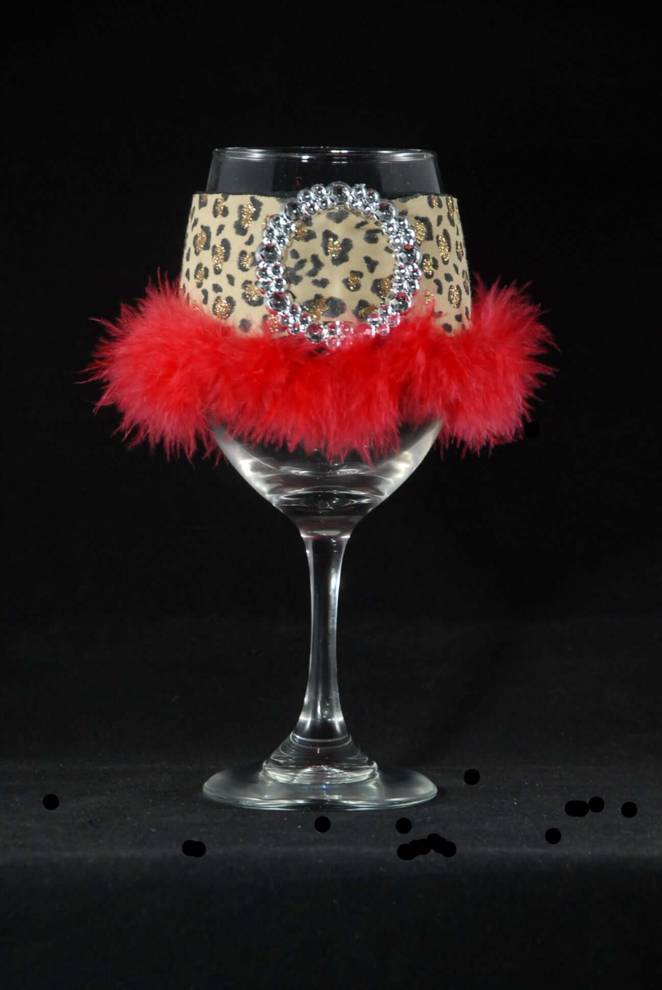 Winey Bitches Co "Red Leopard" Jeweled  Floozie Coozie ™