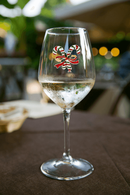 Holiday Candy Cane X Tipsy Sips – Magnetic Bling for Your Wine Glass (Holiday Collection)