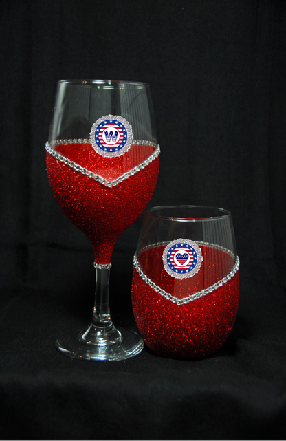 Winey Bitches Co Patriotic Monogram Tipsy Sip Magnectic Wine Charm Collection
