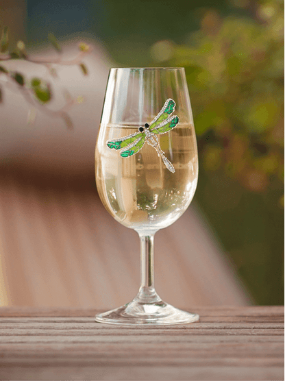 Green Dragonfly Magnetic Charm Tipsy Sip – Wildlife Collection