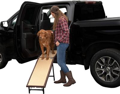 Winey Bitches Co Chocolate Ultra-Lite Free-Standing Pet Ramp With Extension Panel