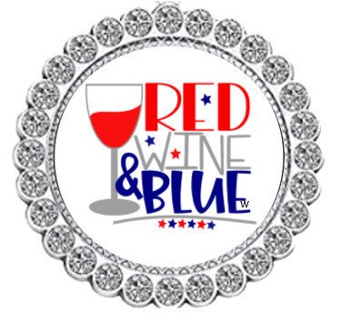 Winey Bitches Co Red Wine & Blue Patriotic Tipsy Sip Magnectic Wine Charm