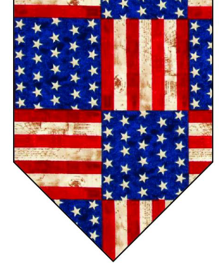 Winey Bitches Co Flag Blocks American Flag Doggie Bandana