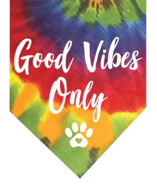 Winey Bitches Co Good Vibes Only Tie Dye Doggie Bandana