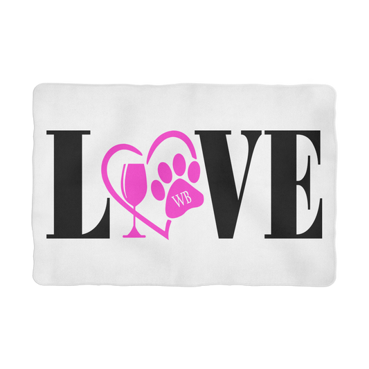 Accessories 27"X35" (70X90 cm) / 27"X35" WineyBitches.co "Love Paw"-Pet Blanket WineyBitchesCo