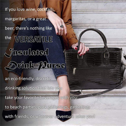 Accessories Winey Drink Purse in Black Croc WineyBitchesCo