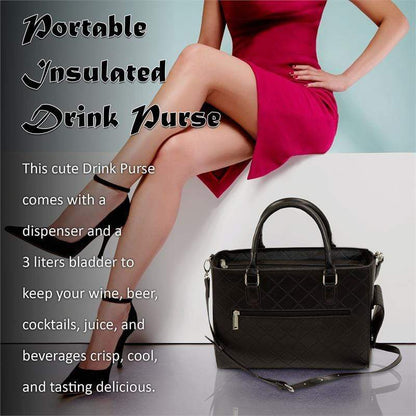 Accessories Winey Drink Purse in Black Quilted WineyBitchesCo