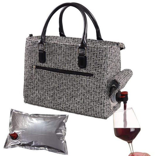 Accessories Winey Drink Purse in Black Tweed WineyBitchesCo