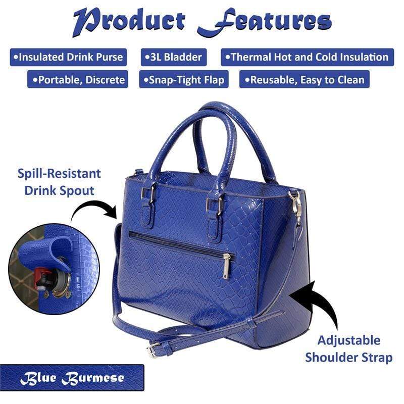 Accessories Winey Drink Purse in Blue Burmese WineyBitchesCo