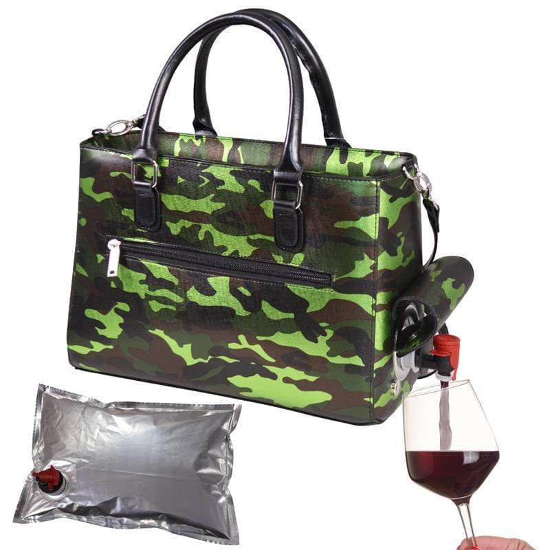 Accessories Winey Drink Purse in Camo Green WineyBitchesCo
