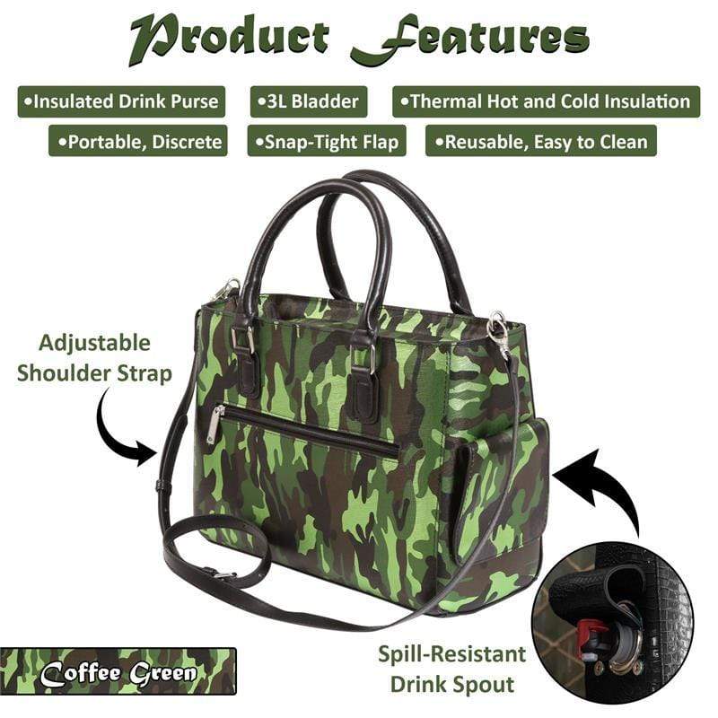 Accessories Winey Drink Purse in Camo Green WineyBitchesCo