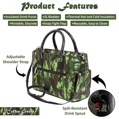 Accessories Winey Drink Purse in Camo Green WineyBitchesCo