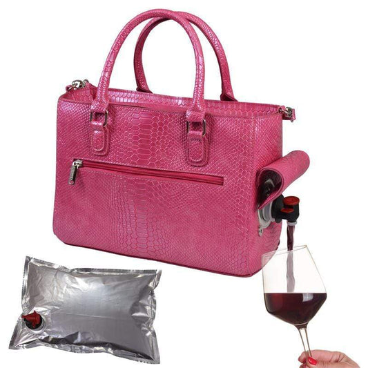 Accessories Winey Drink Purse in Pink Reptilian WineyBitchesCo
