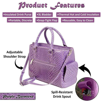 Accessories Winey Drink Purse in Purple Burmese WineyBitchesCo