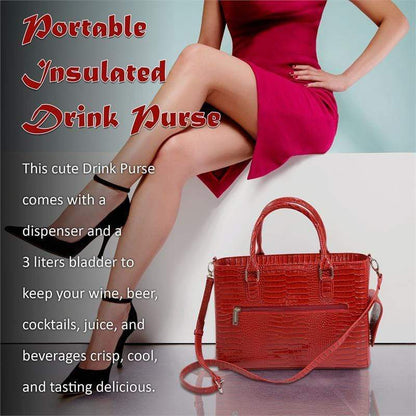Accessories Winey Drink Purse in Red Croc WineyBitchesCo
