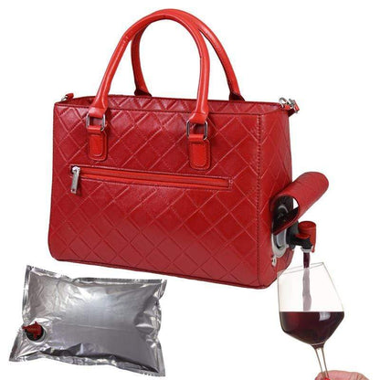 Accessories Winey Drink Purse in Red Quilted WineyBitchesCo
