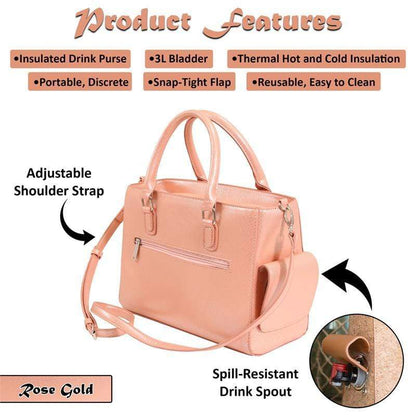 Accessories Winey Drink Purse in Rose Gold Birmingham WineyBitchesCo