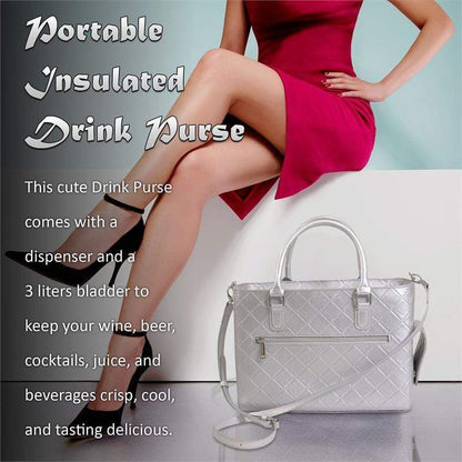 Accessories Winey Drink Purse in Silver Quilted WineyBitchesCo