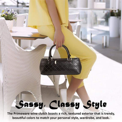 Accessories Winey Wine Clutch Purse- Black Quilted WineyBitchesCo