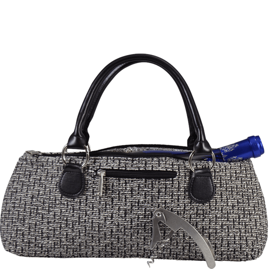 Accessories Winey Wine Clutch Purse- Black Tweed WineyBitchesCo