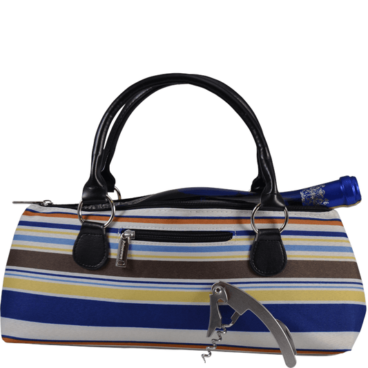 Accessories Winey Wine Clutch Purse- Blue Nautical Stripe WineyBitchesCo