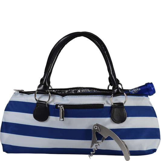 Accessories Winey Wine Clutch Purse- Blue Stripe WineyBitchesCo