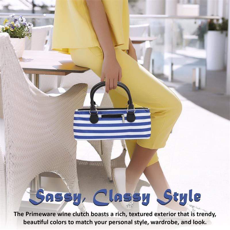 Accessories Winey Wine Clutch Purse- Blue Stripe WineyBitchesCo