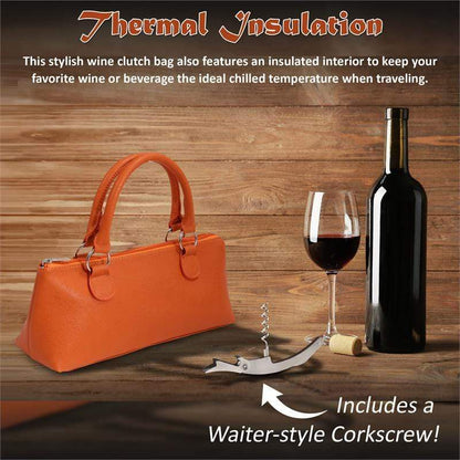 Accessories Winey Wine Clutch Purse- Orange Birmingham WineyBitchesCo