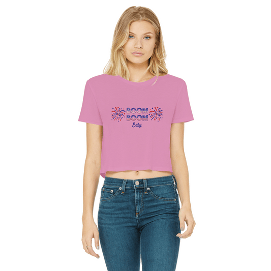 Apparel Azalea / Female / S Winey Bitches Co "Boom Boom Baby" Cropped Raw Edge Tee WineyBitchesCo