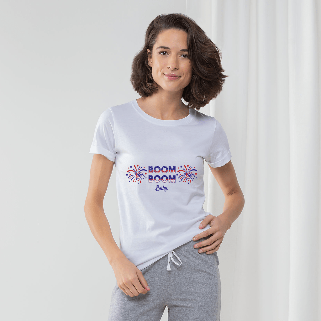 Apparel Grey / XS Winey Bitches Co "Boom Boom Baby" Women's Long Pant Pajama Set WineyBitchesCo