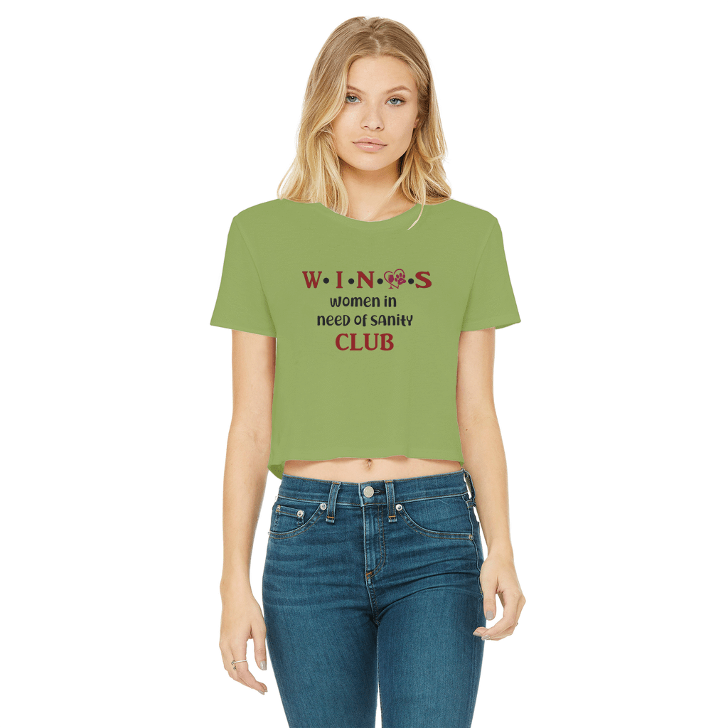 Apparel Kiwi / Female / S WineyBitches.Co Winos Club Classic Women's Cropped Raw Edge T-Shirt WineyBitchesCo
