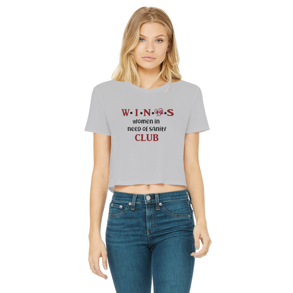 Apparel Light Grey / Female / S WineyBitches.Co Winos Club Classic Women's Cropped Raw Edge T-Shirt WineyBitchesCo