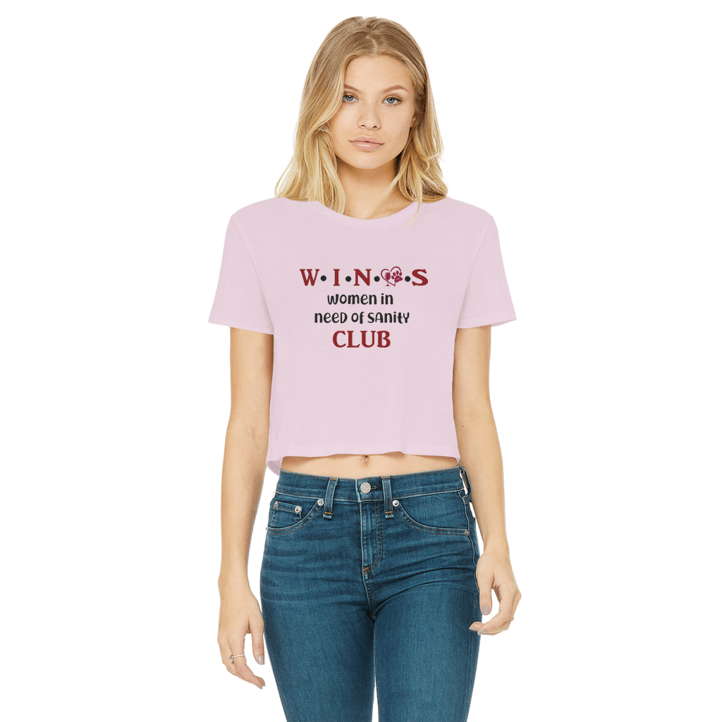 Apparel Light Pink / Female / S WineyBitches.Co Winos Club Classic Women's Cropped Raw Edge T-Shirt WineyBitchesCo