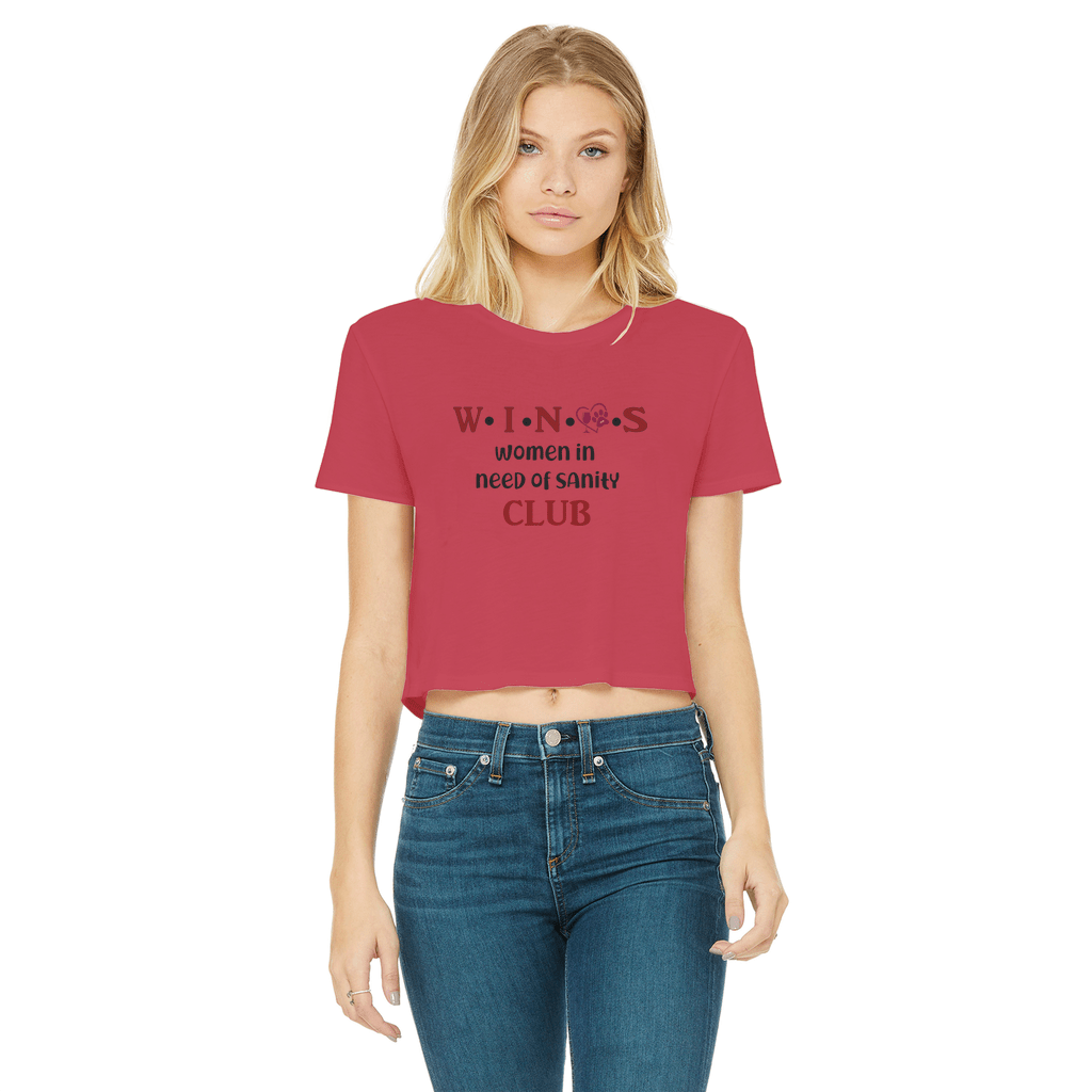 Apparel Red / Female / S WineyBitches.Co Winos Club Classic Women's Cropped Raw Edge T-Shirt WineyBitchesCo