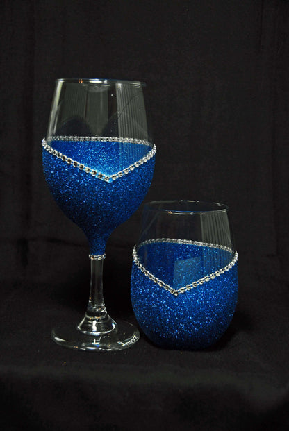 Barware Blue / Stem Copy of Winey Bitches Co ""Nice With A Hint Of Naughty" Holiday Drinkware-Choose your color WineyBitchesCo