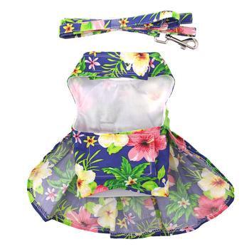 Blue Lagoon Hawaiian Hibiscus Dog Dress with Matching Leash - Winey Bitches - Wine- Women- K9's