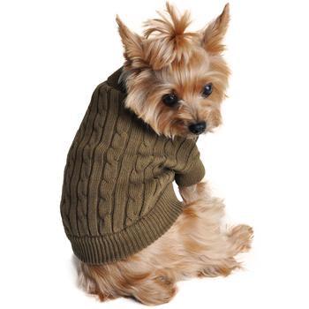Combed Cotton Cable Knit Dog Sweater - Herb Green - Winey Bitches - Wine- Women- K9's